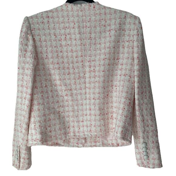 New  AUTHENTIC VERONICA BEARD OLBIA TWEED JACKET in Off White/Coral $598 SZ 10 - Picture 7 of 7